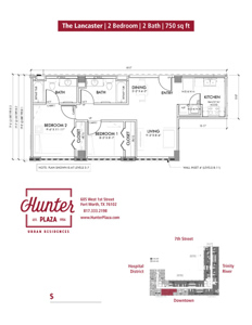 The Lancaster | 2 Bedroom | 2 Bath | 750 sq ft*